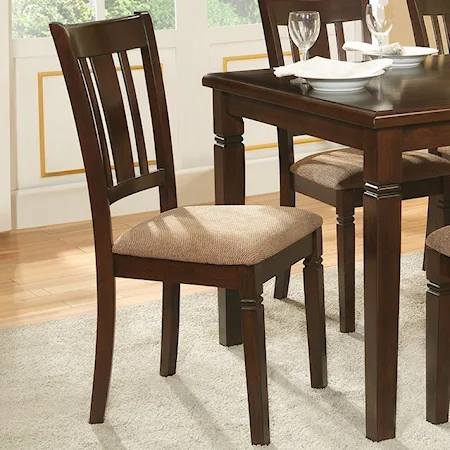 Transitional Dining Side Chair with Notch Accents
